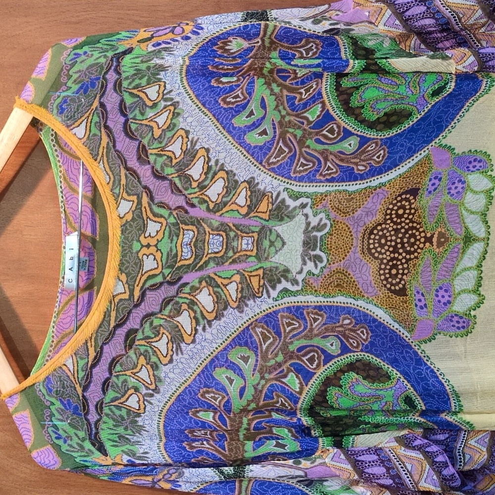 CAbi 100% Silk Merrakesh Kaftan Size M - Picture 2 of 8